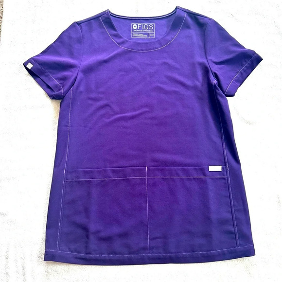Figs Purple Limited Edition Rama Crewneck Short Sleeve Scrub Top XXS - Picture 1 of 4